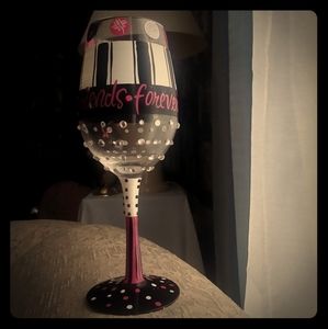 Hand crafted Forever Girlfriends champagne glass